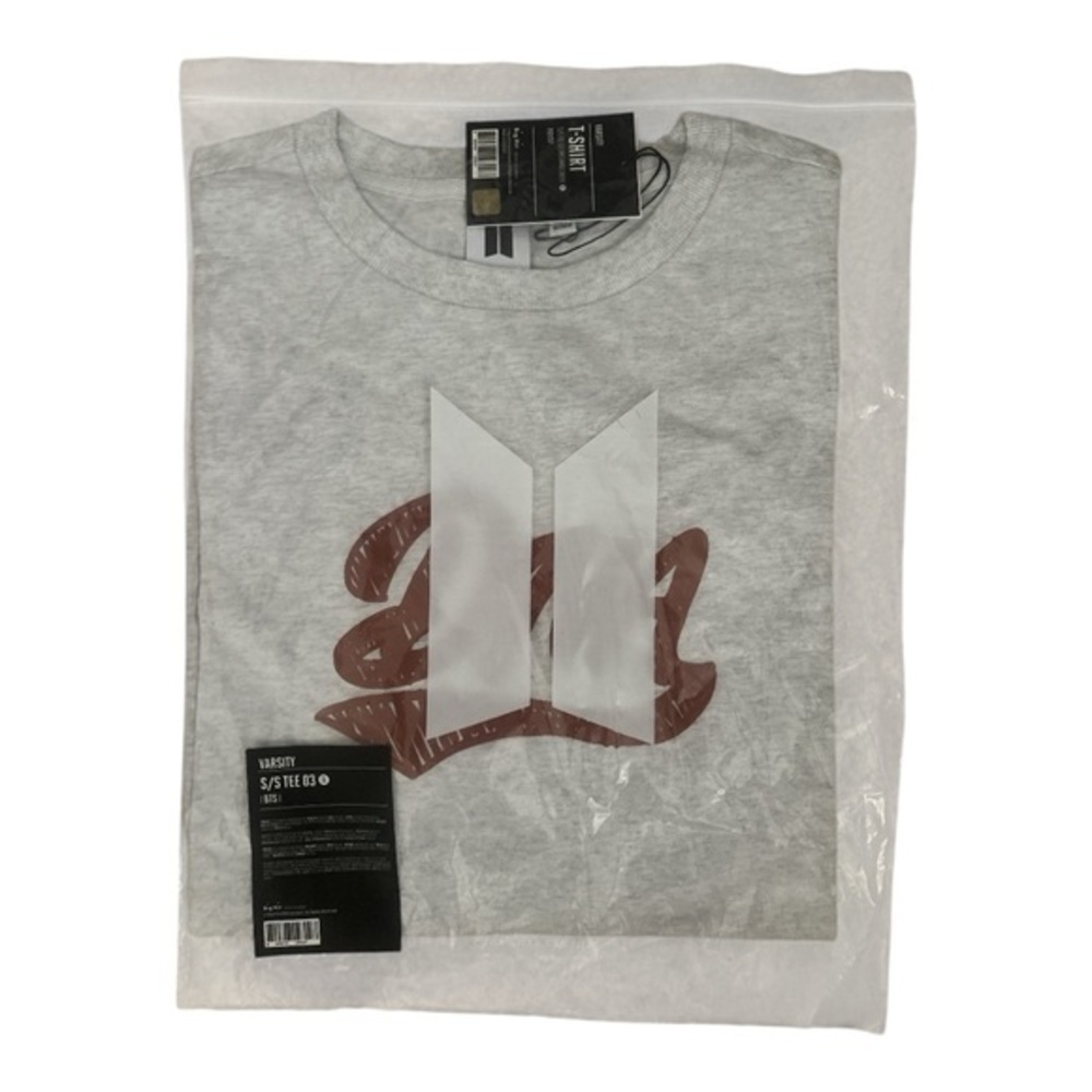 NEW BTS Varsity T-shirt Short Sleeve DNA Grey XL